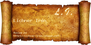Lichner Irén névjegykártya